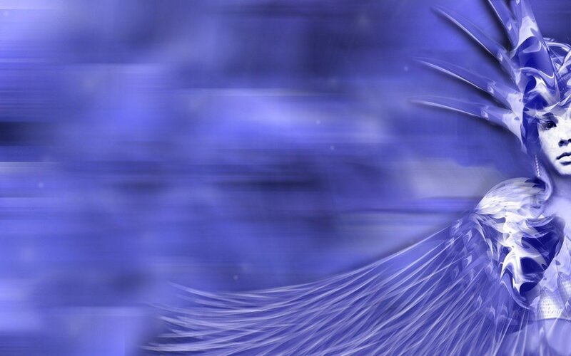 Angel with Blue Wings — Ethereal, Digital Art, Face