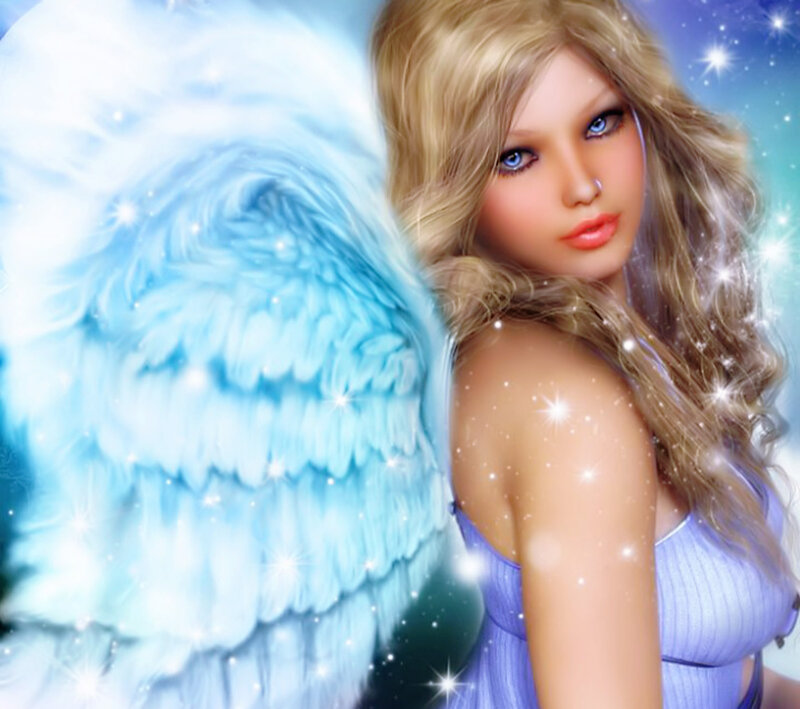 Angel with Blue Wings — Ethereal, Night
