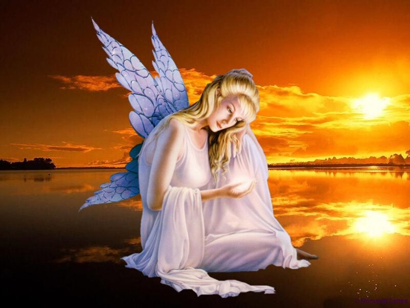 Angel with Blue Wings — Orange