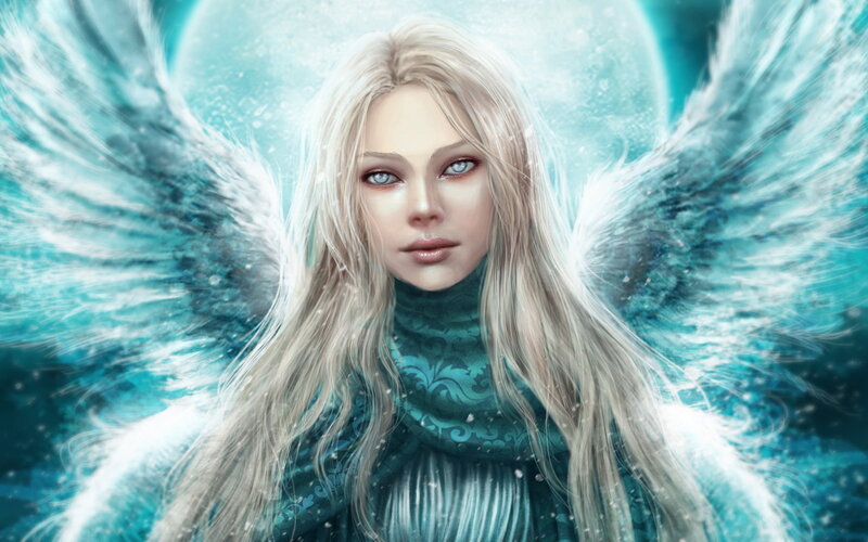 Angel with Blue Wings — Serene, Night