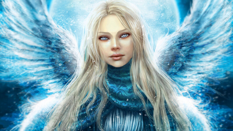 Angel with Blue Wings — Serene, Winter