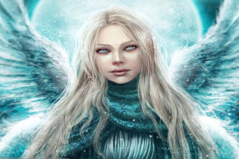 Angel with Blue Wings — Teal