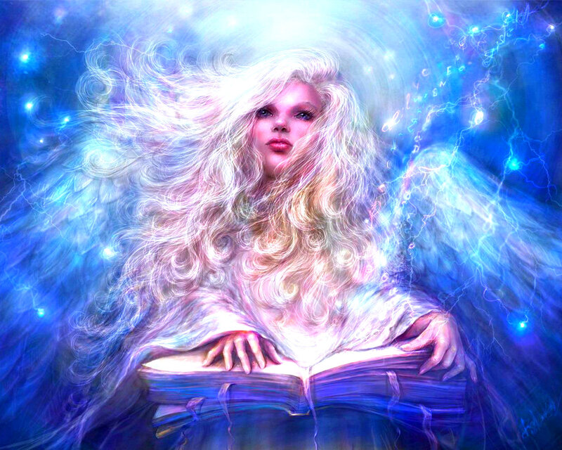 Angel with Book — Blue