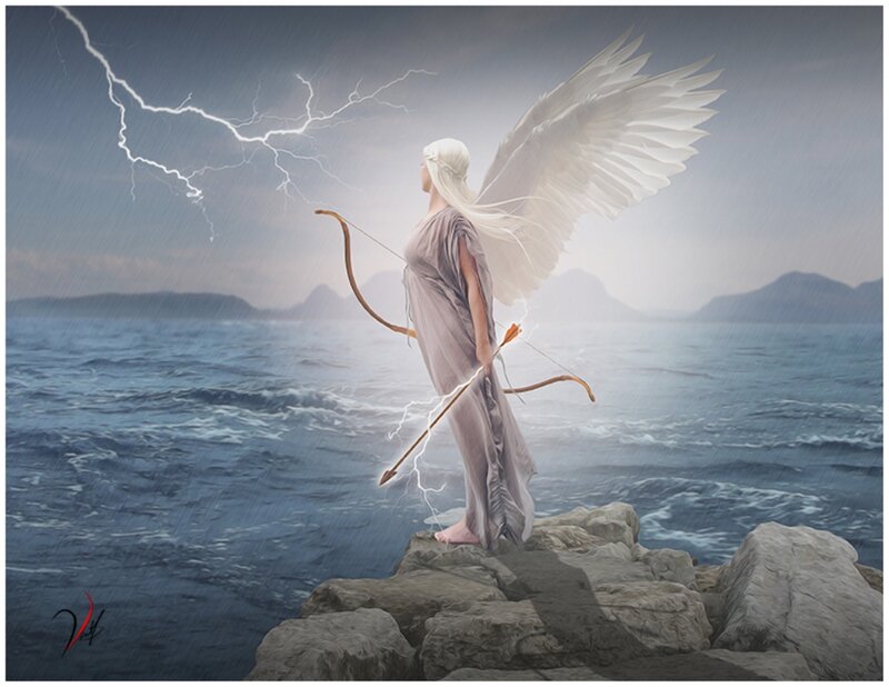 Angel with Bow and Arrow — Gray