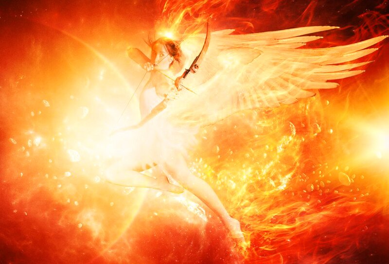 Angel with Bow and Arrow — Red