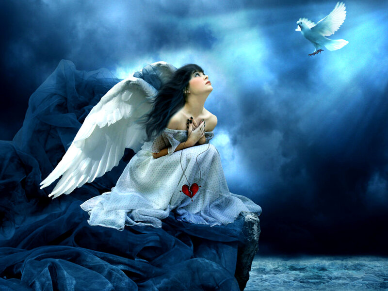 Angel with broken heart