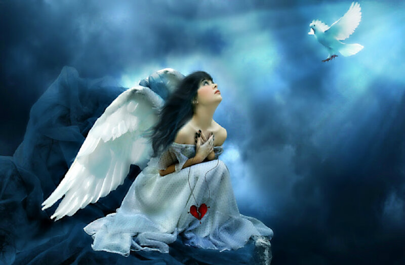 Angel with Broken Heart — Blue, Melancholic