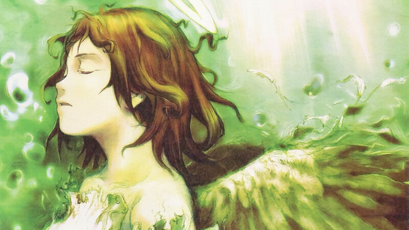 Angel with Brown Hair — Green