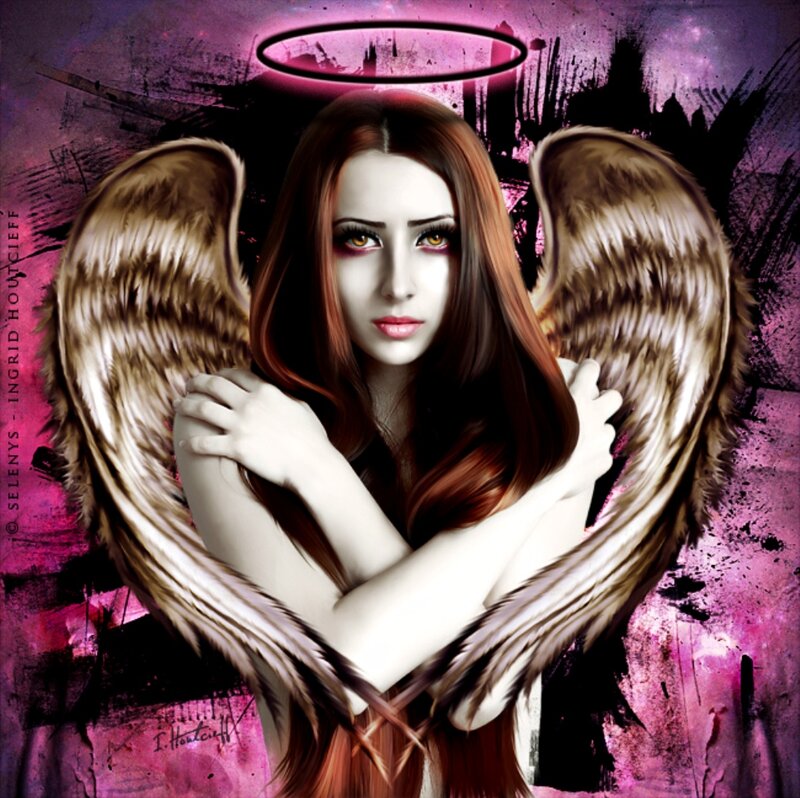 Angel with Brown Wings — Purple