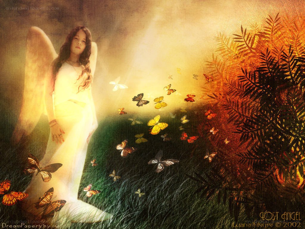 Angel with butterflies
