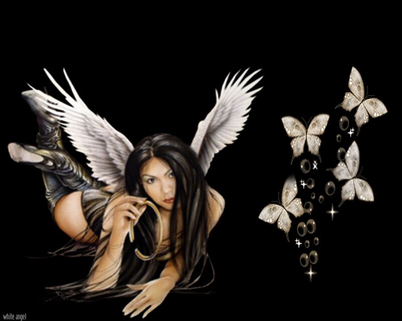 Angel with Butterfly — Black
