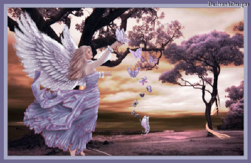 Angel with Butterfly — Purple