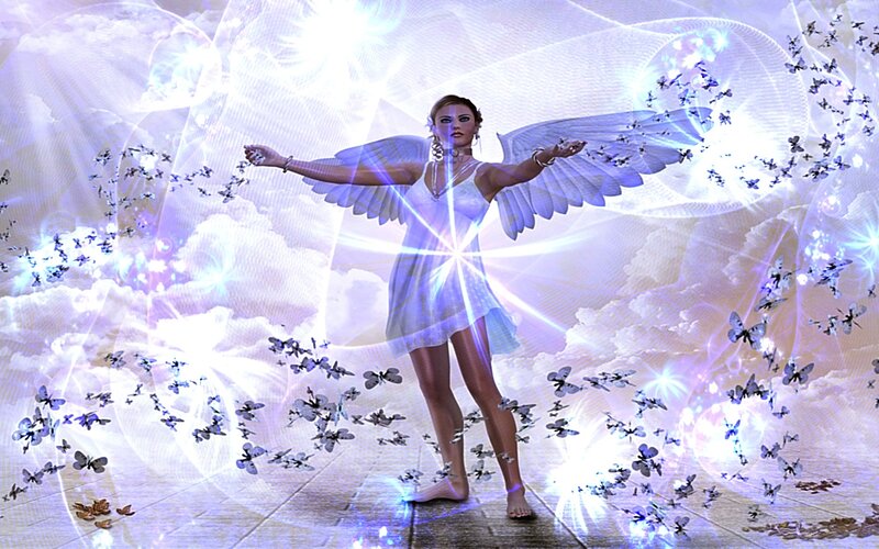 angel with butterfly wings