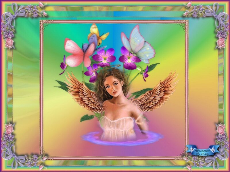 Angel with Butterfly Wings — Green