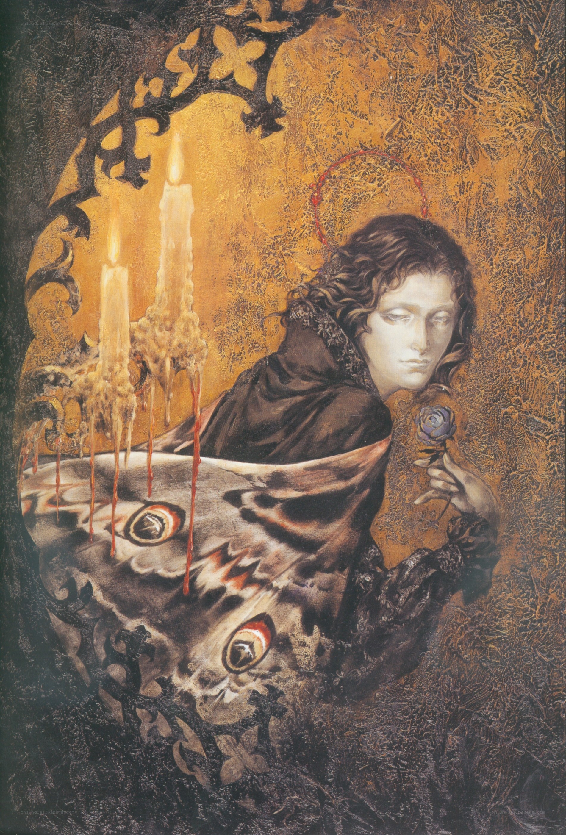 Angel with candle and moth