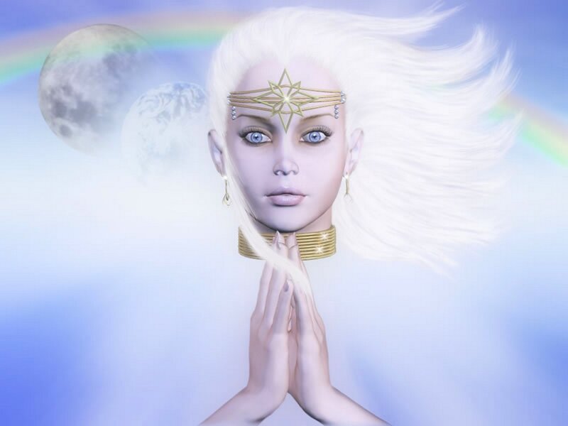 Angel with celestial background