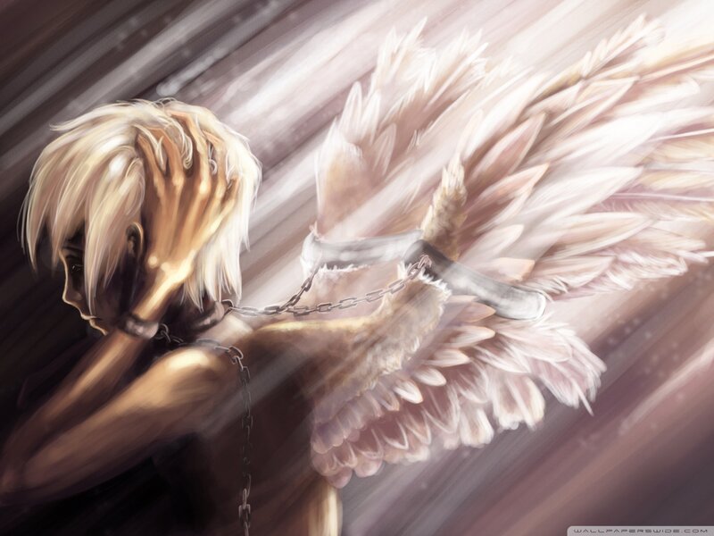angel with chained wings