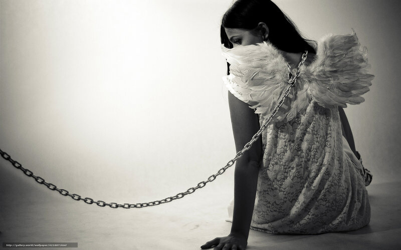 angel with chains