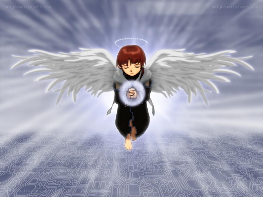 angel with circuit board background