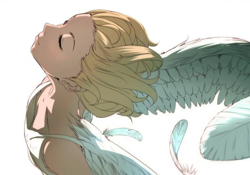 angel with closed eyes