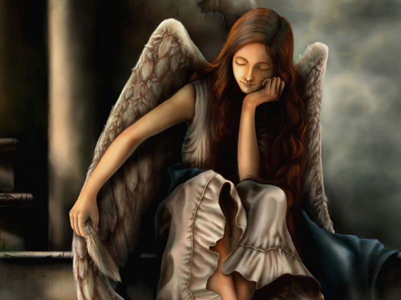 angel with closed eyes