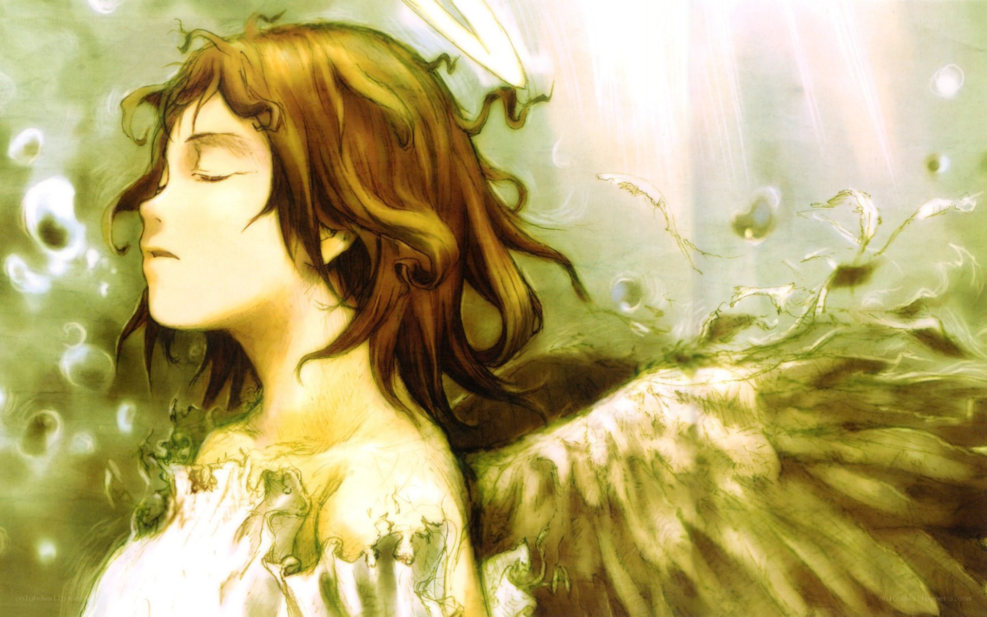 angel with closed eyes
