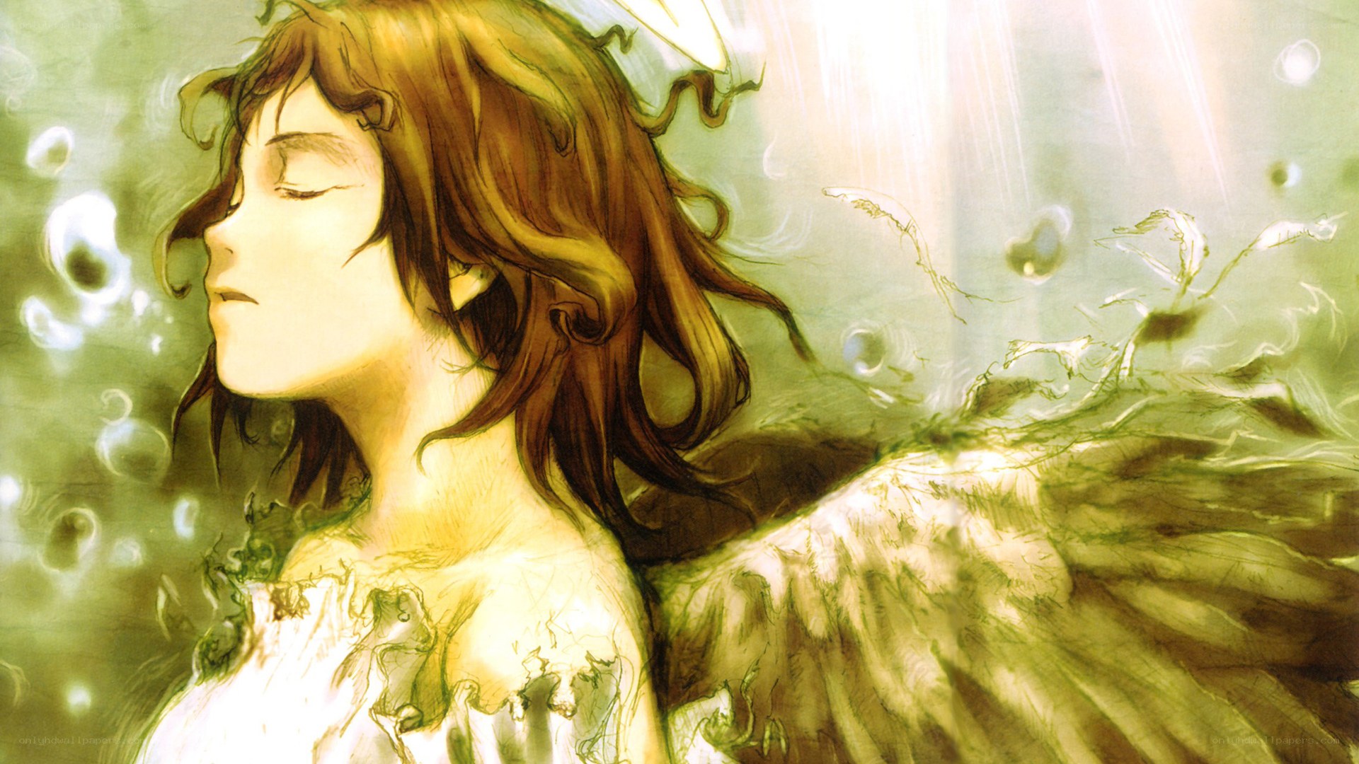 angel with closed eyes