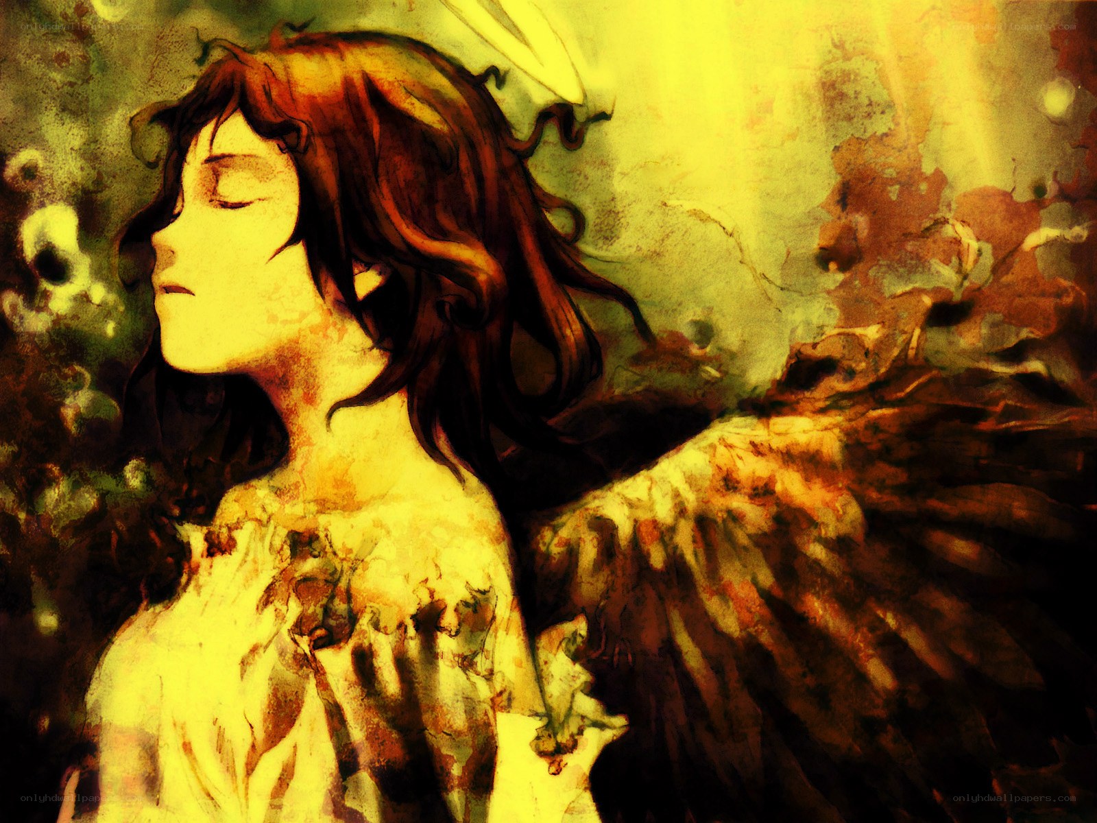 angel with closed eyes
