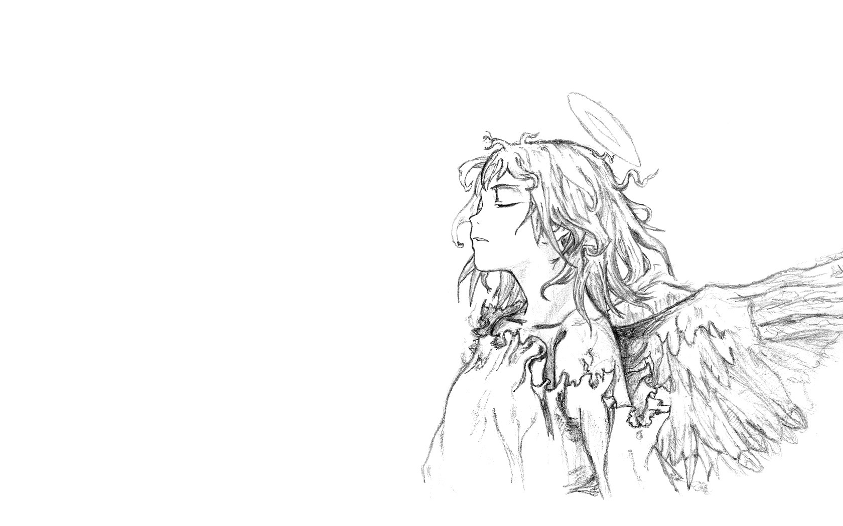 angel with closed eyes