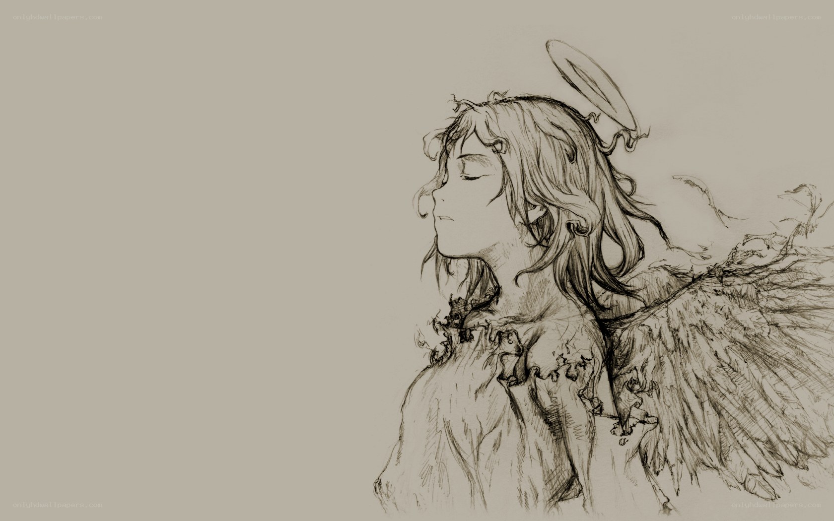 angel with closed eyes