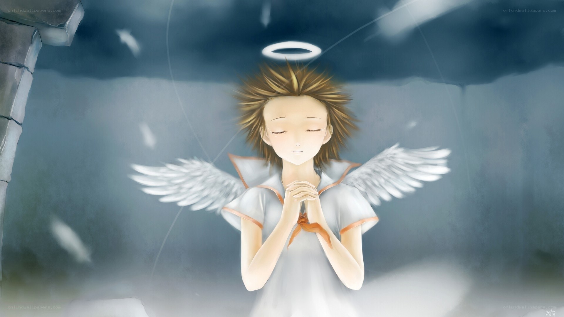 angel with closed eyes