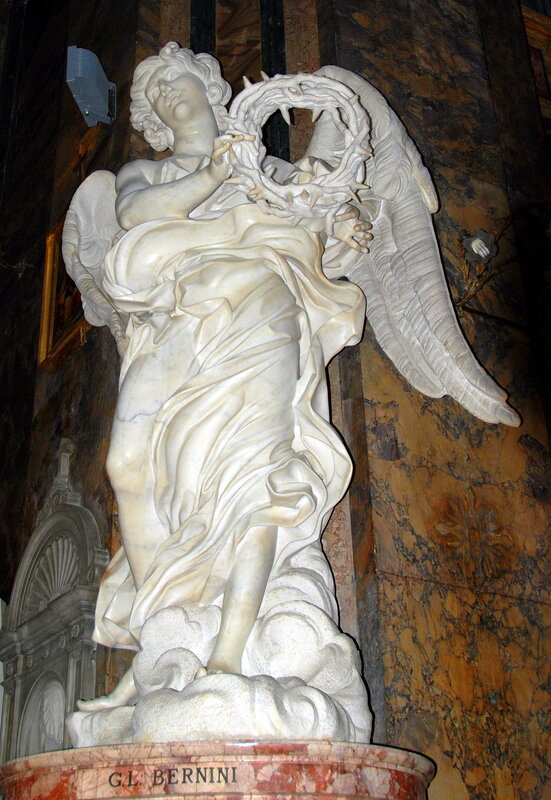 Angel with Crown of Thorns Statue