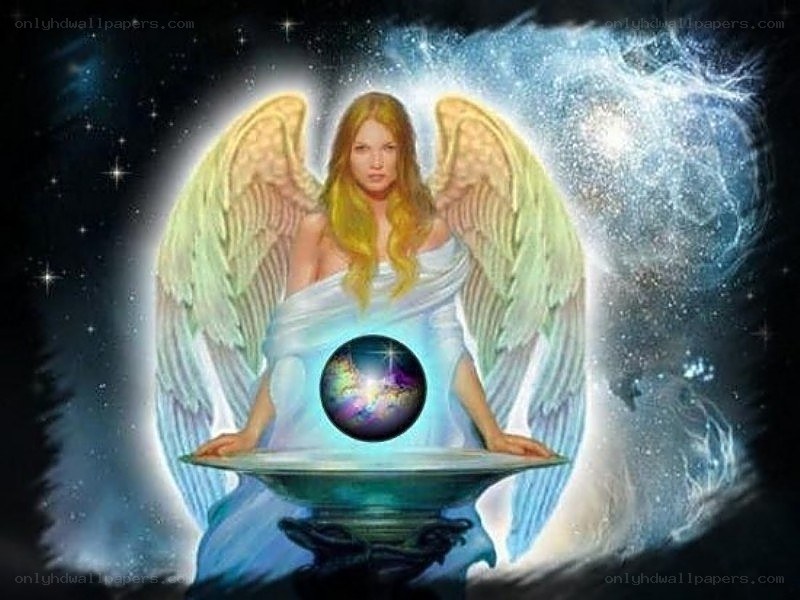 angel with crystal ball