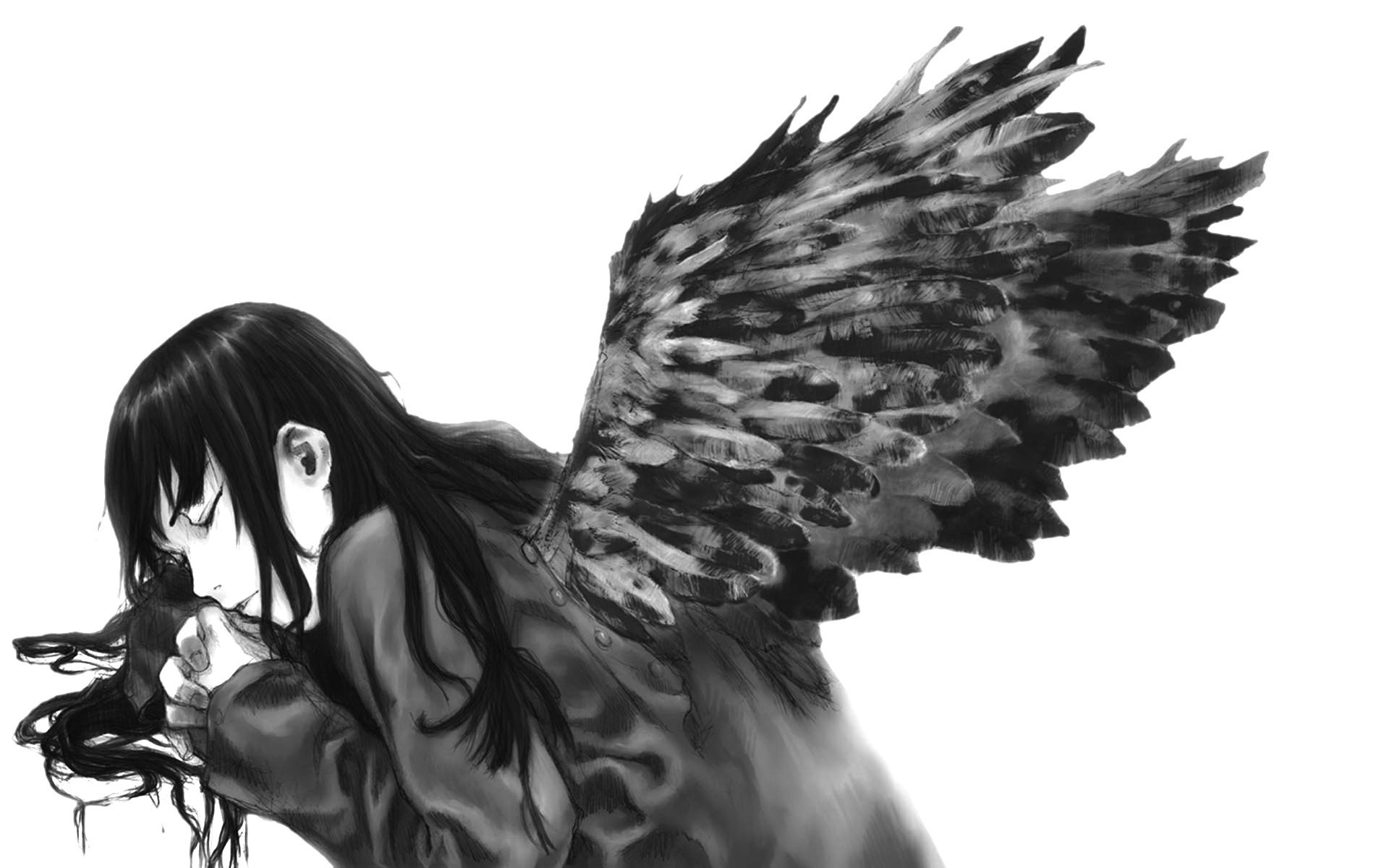 angel with dark wings