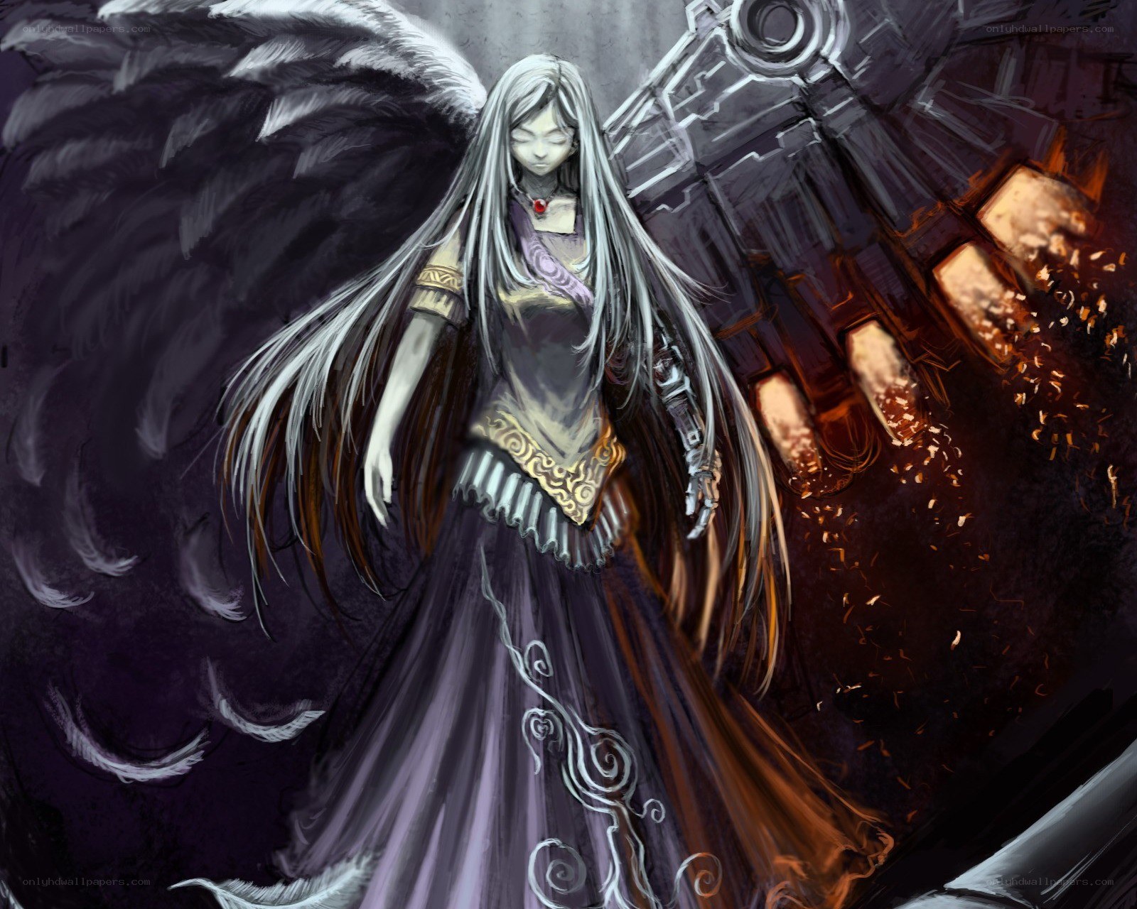 angel with dark wings