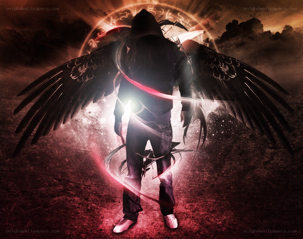 angel with dark wings