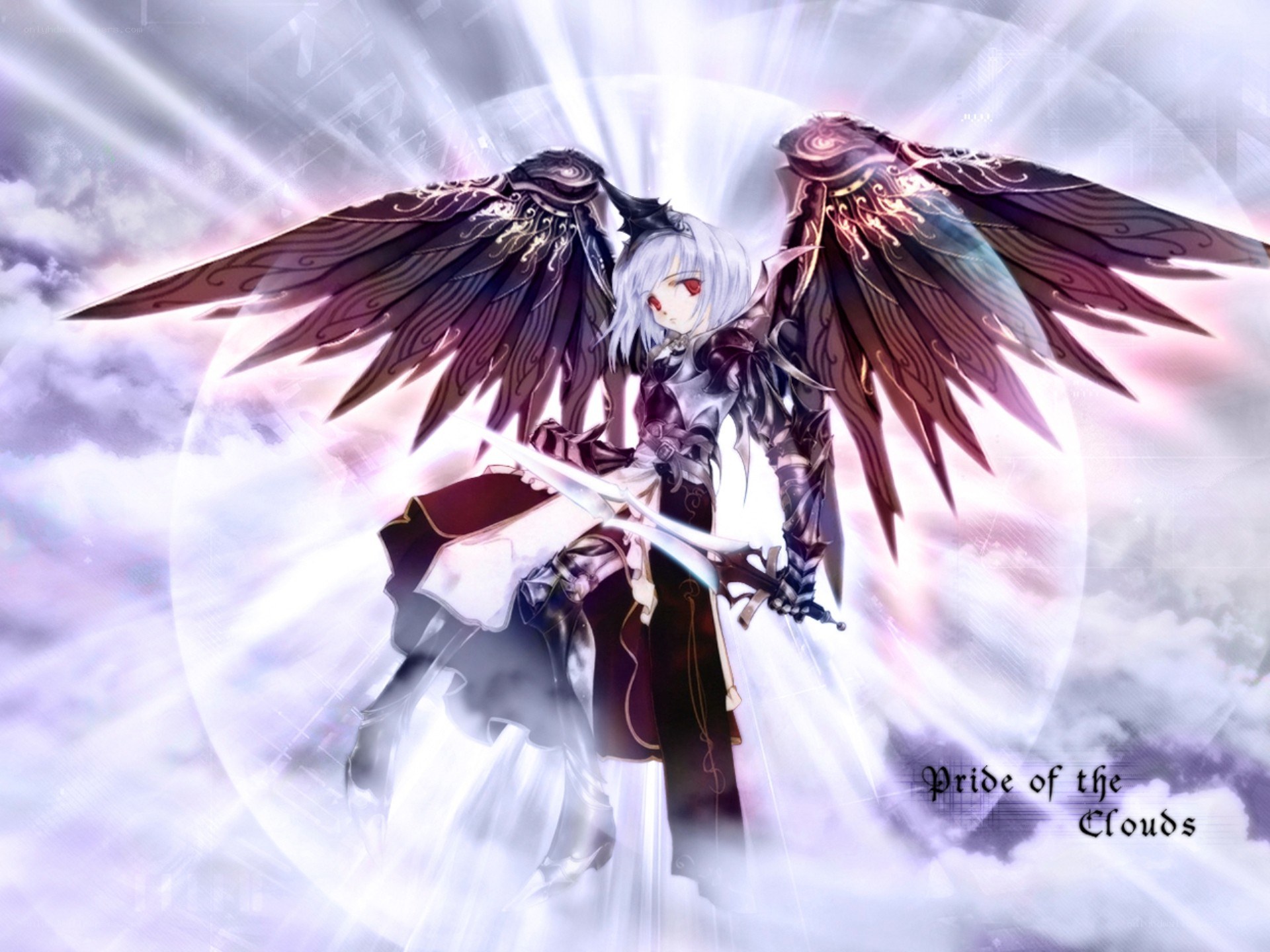 Angel with dark wings
