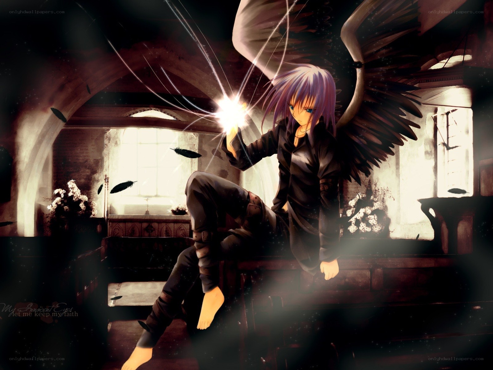 angel with dark wings