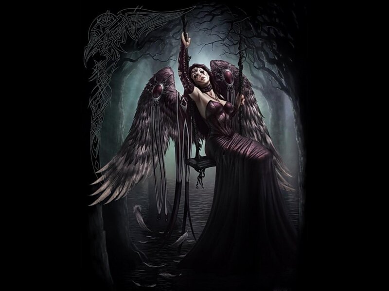 Angel with Dark Wings — Black, Night