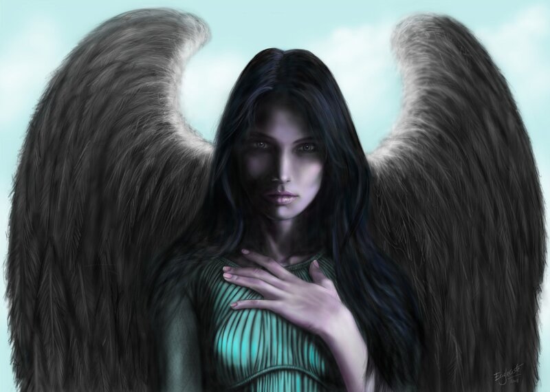 Angel with Dark Wings — Black