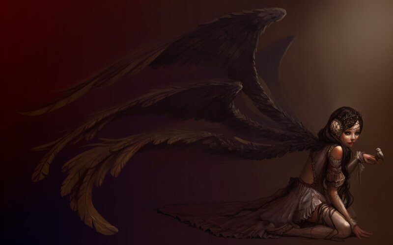 Angel with Dark Wings — Brown