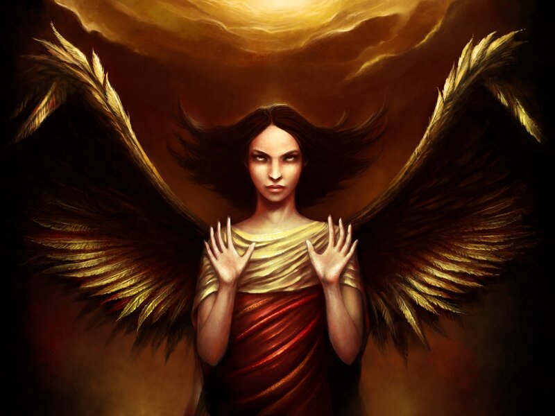 Angel with Dark Wings — Gold