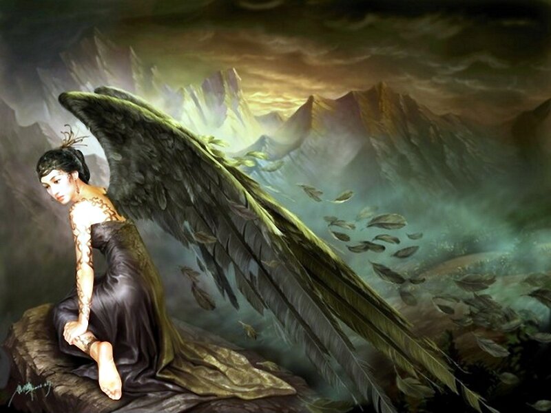 Angel with Dark Wings — Green