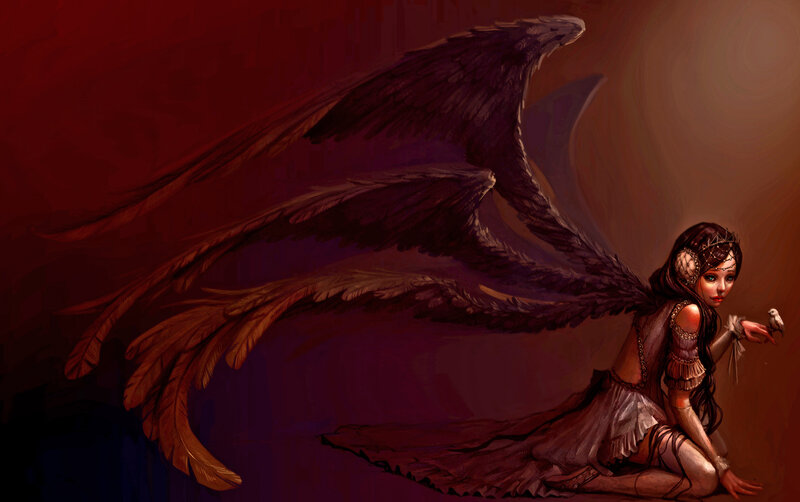 Angel with Dark Wings — Red