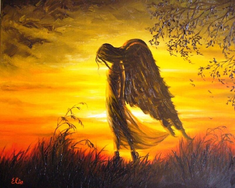 Angel with Dark Wings — Yellow