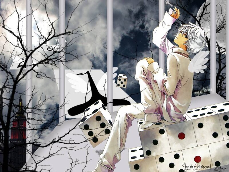 angel with dice on rooftop