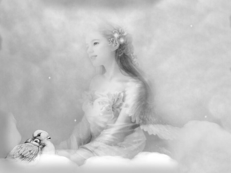 Angel with Doves — Black