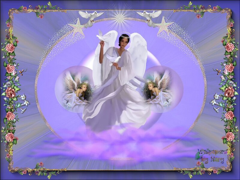 Angel with Doves — Purple