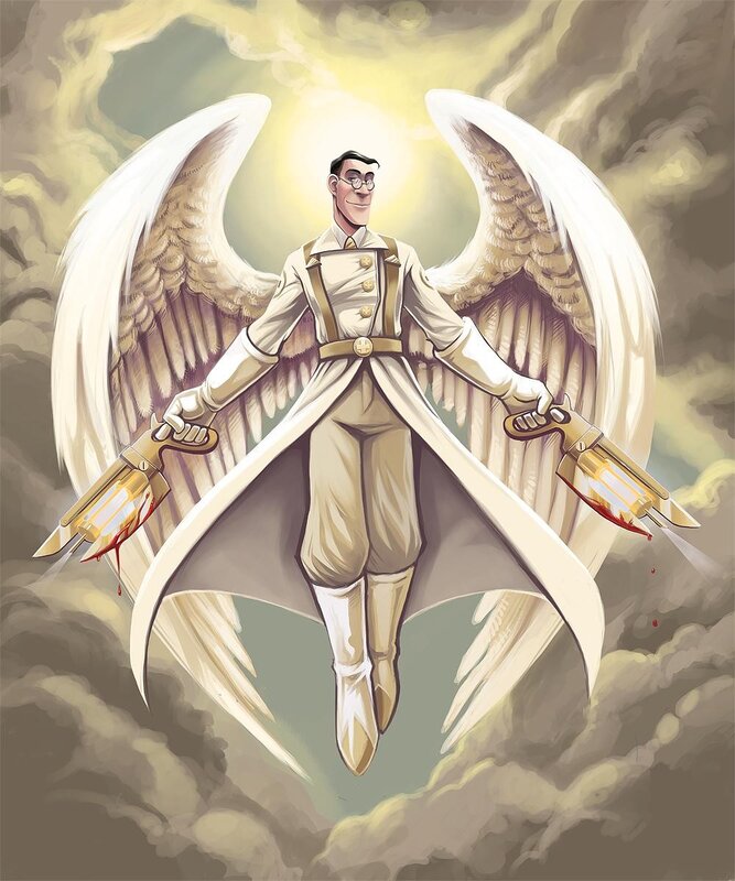 Angel with dual pistols
