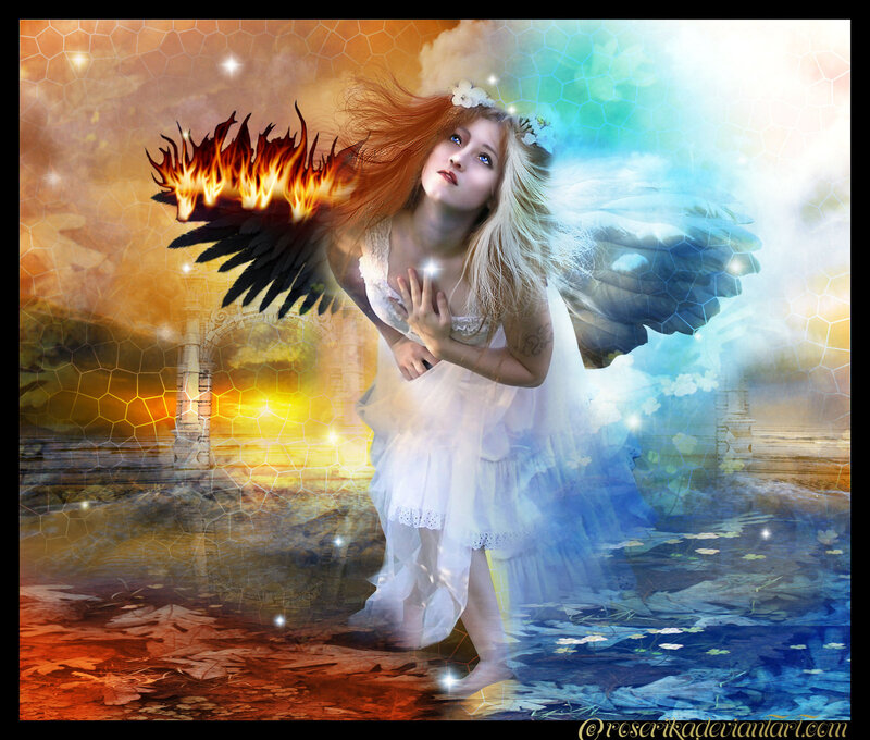Angel with Dual Wings — White